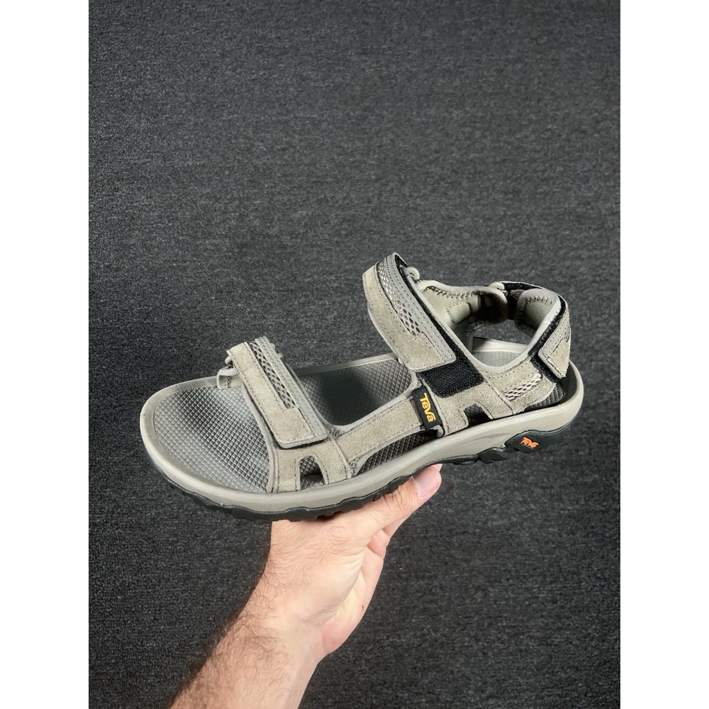Teva Hudson Bungee Cord Sandals Mens 9 Gray Beige Suede Casual Hiking Gorpcore - Picture 6 of 10